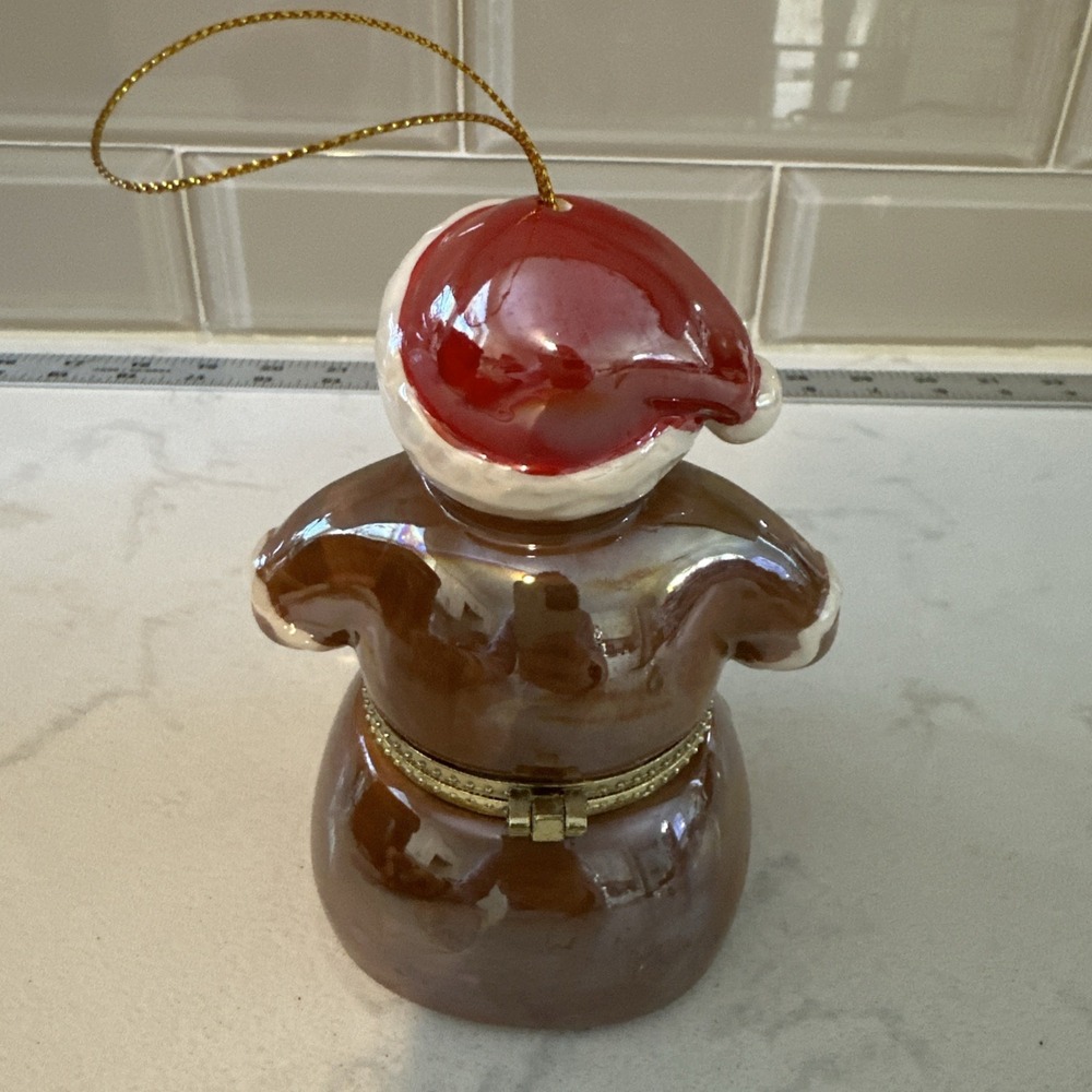 Mr. Christmas Gingerbread Man Music Box/Ornament Ceramic Animated Deck The Halls - Picture 3 of 11